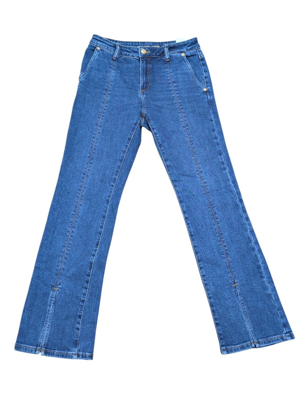 Michael Kors Split Hem Flare Jeans Medium Dark Wash size 4